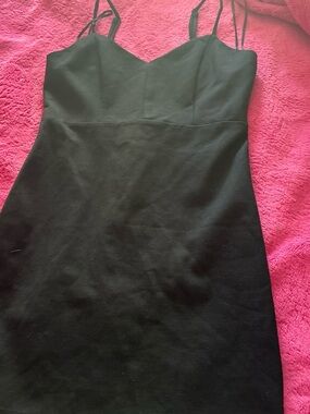 Classic Black Spaghetti Strap Dress - Women's Evening Dress